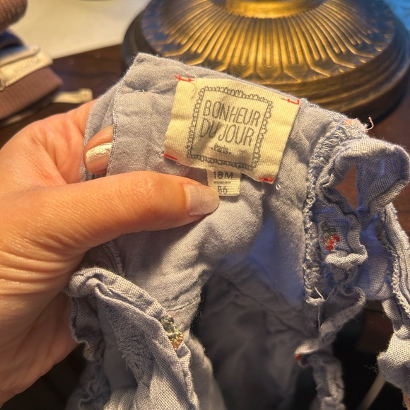 Bonheur Du Jour Blue Baby Romper - Picture 6 of 6